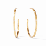Crescent Stone Hoop Gold Cubic Zirconia - Extra Large Earrings Julie Vos