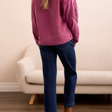 Crew Neck Applique Detail w/ Special Wash - Roseberry Sweaters Tribal