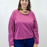 Crew Neck Applique Detail w/ Special Wash - Roseberry Sweaters Tribal