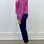 Crew Neck Applique Detail w/ Special Wash - Roseberry Sweaters Tribal