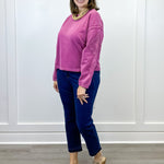 Crew Neck Applique Detail w/ Special Wash - Roseberry Sweaters Tribal