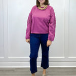 Crew Neck Applique Detail w/ Special Wash - Roseberry Sweaters Tribal