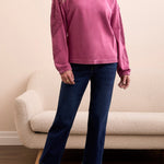 Crew Neck Applique Detail w/ Special Wash - Roseberry Sweaters Tribal