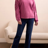 Crew Neck Applique Detail w/ Special Wash - Roseberry Sweaters Tribal