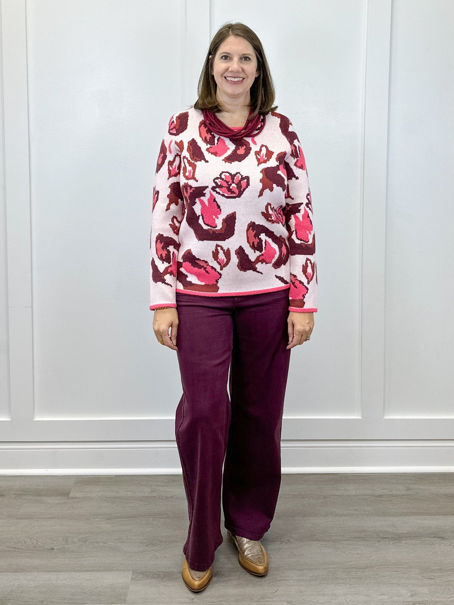 Brooke Hugging Wide Jeans - Passion Plum