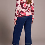 Crew Neck Jacquard Sweater - Cream Sweaters Tribal