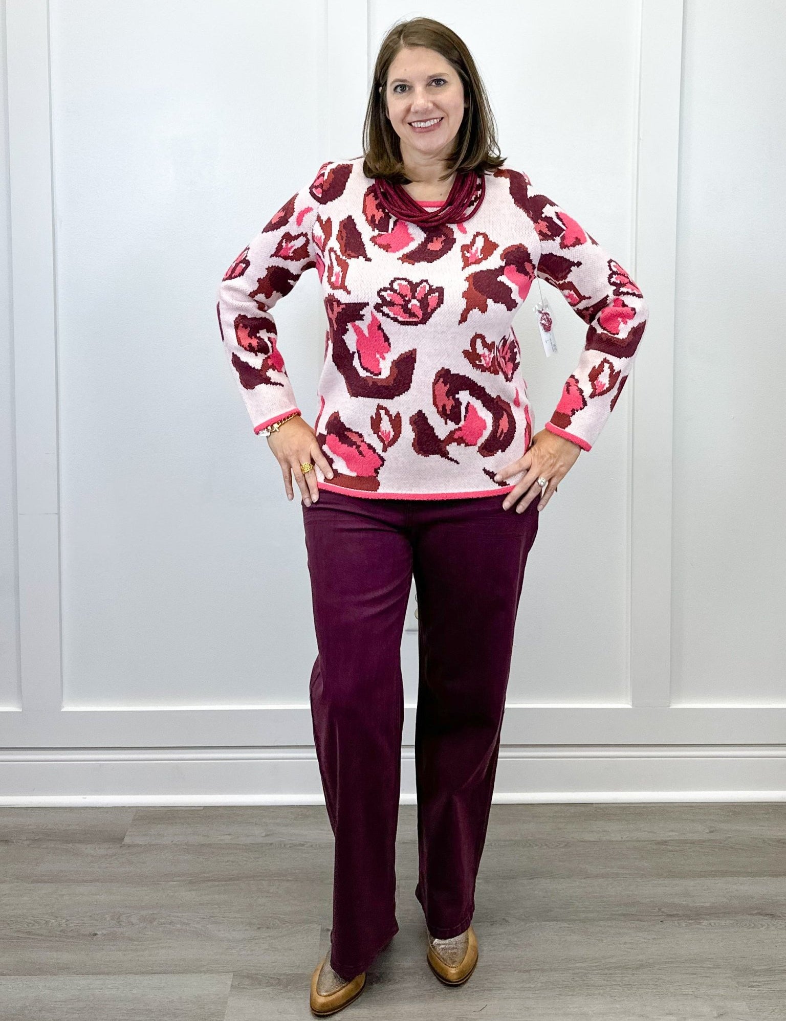 Brooke Hugging Wide Jeans - Passion Plum Pants Tribal