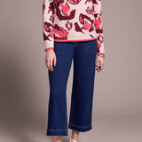 Crew Neck Jacquard Sweater - Cream Sweaters Tribal