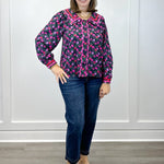 Crimson Bloom Blouse - Black Tops Jodifl