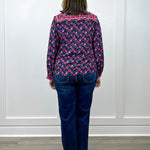 Crimson Bloom Blouse - Black Tops Jodifl