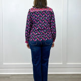 Crimson Bloom Blouse - Black Tops Jodifl