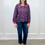 Crimson Bloom Blouse - Black Tops Jodifl