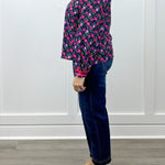 Crimson Bloom Blouse - Black Tops Jodifl