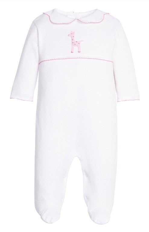 Crochet Footie - Pink Giraffe Baby Sleepwear Little English