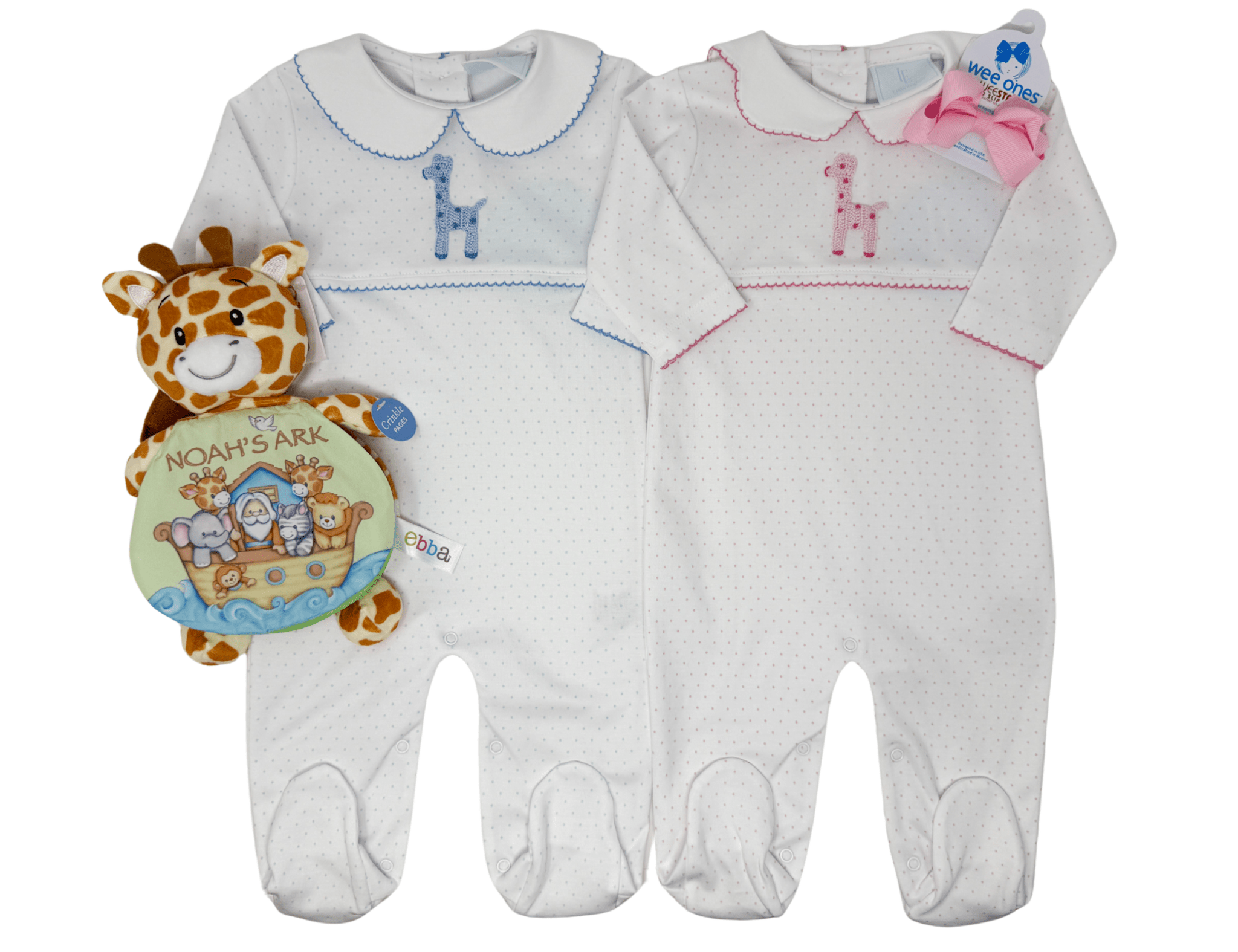 Crochet Footie - Pink Giraffe Baby Sleepwear Little English