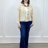 Crop Knit Shacket w/ Patch Pockets - Oatmeal - Sugar Babies Children's Boutique/Meg's Shoppe