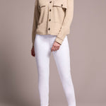 Crop Knit Shacket w/ Patch Pockets - Oatmeal Outerwear Tribal