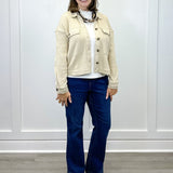 Crop Knit Shacket w/ Patch Pockets - Oatmeal - Sugar Babies Children's Boutique/Meg's Shoppe