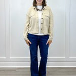 Crop Knit Shacket w/ Patch Pockets - Oatmeal - Sugar Babies Children's Boutique/Meg's Shoppe