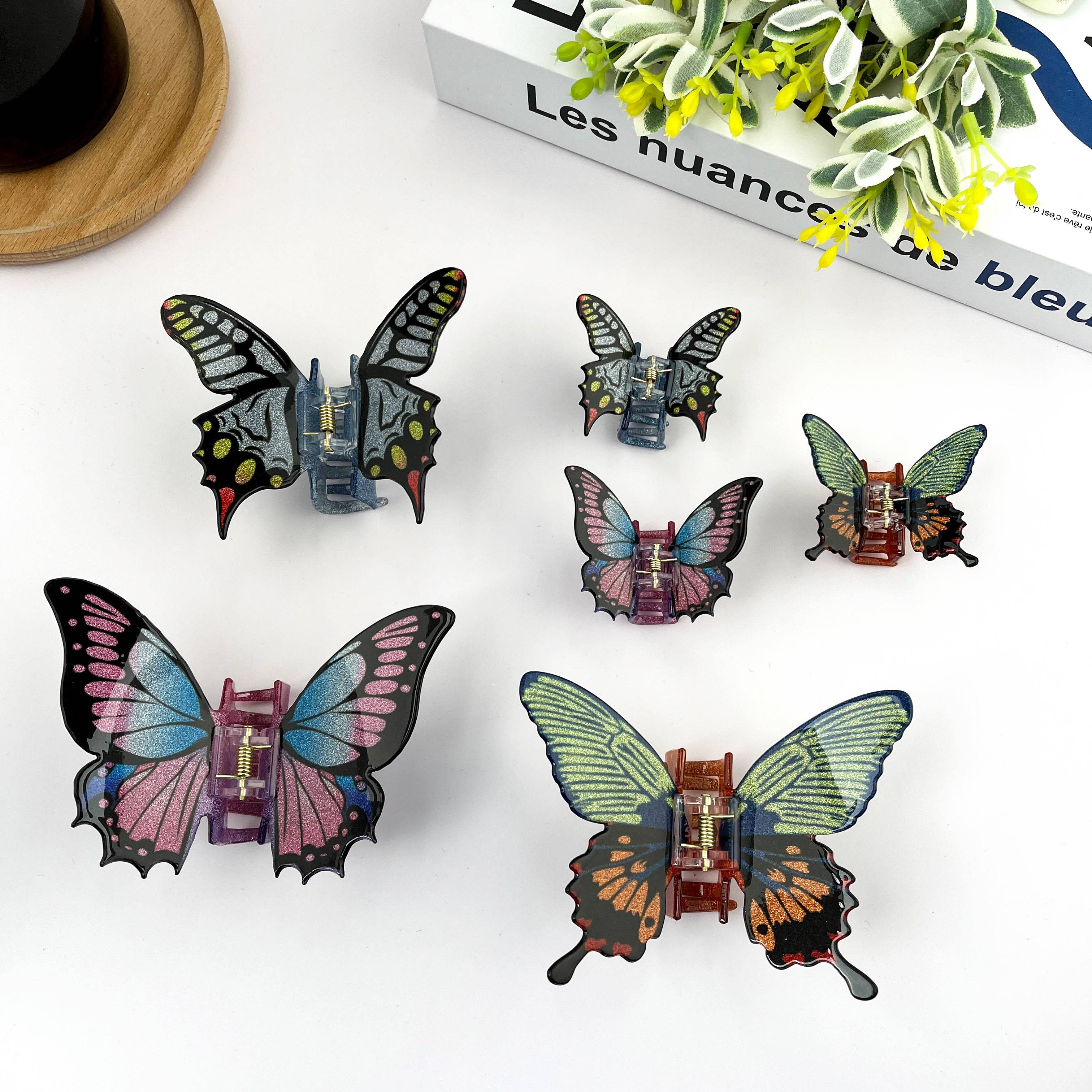 Butterfly Claw Clip Set - Pink Hair Accessories TheDivaSoap