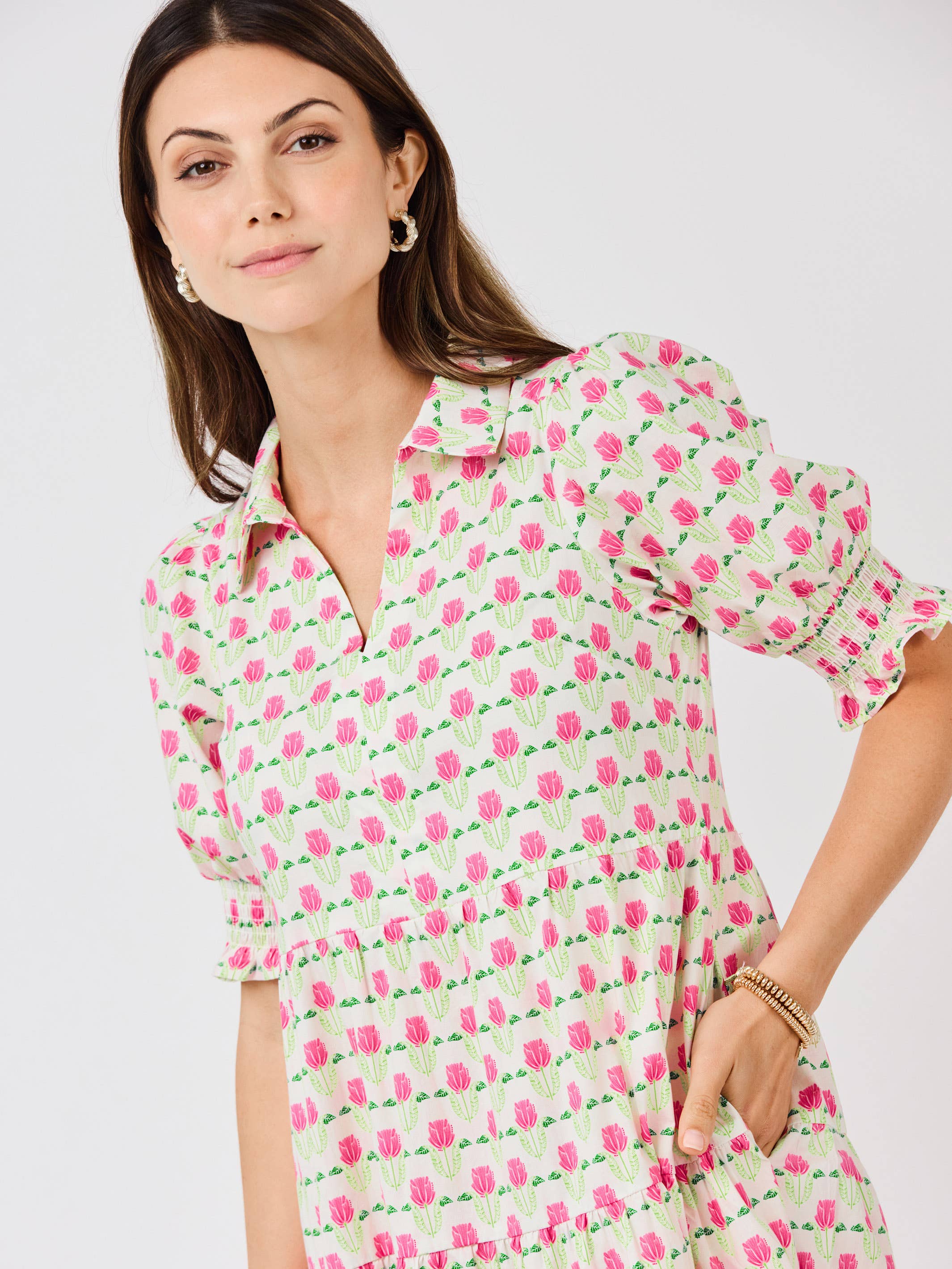 Molly Dress - Floral Fanfare Green Long Dresses Mary Square