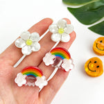 Mini Smiley Face Hair Claw Clip, Cute Floral Hair Clip: A Hair Accessories TheDivaSoap