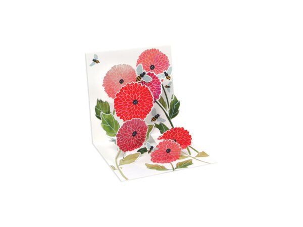 Dahlias and Bees Greeting Card Paper Goods Up With Paper