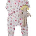 Dancing Hearts Ruffle Zipper Footie Baby Sleepwear Magnolia Baby