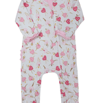 Dancing Hearts Ruffle Zipper Footie Baby Sleepwear Magnolia Baby