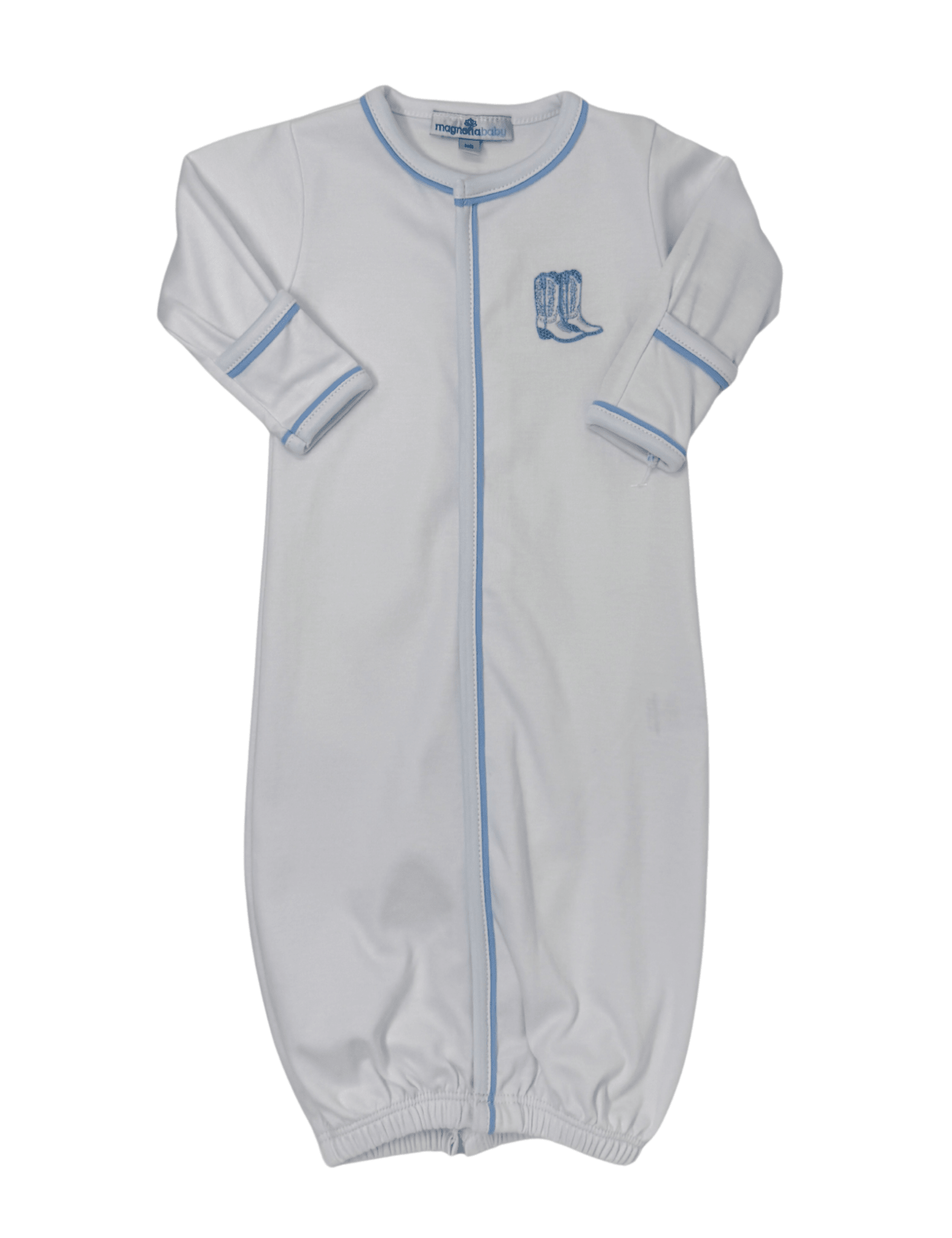 Darling Cowboy Boots Converter - Lt. Blue Baby Sleepwear Magnolia Baby