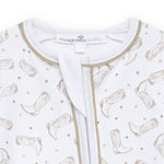 Darling Cowboy Boots Print Playsuit - Ivory Baby Sleepwear Magnolia Baby