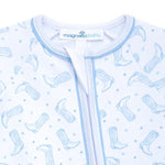 Darling Cowboy Boots Print Playsuit - Lt. Blue Baby Sleepwear Magnolia Baby