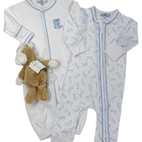 Darling Cowboy Boots Print Playsuit - Lt. Blue - Sugar Babies Children's Boutique/Meg's Shoppe