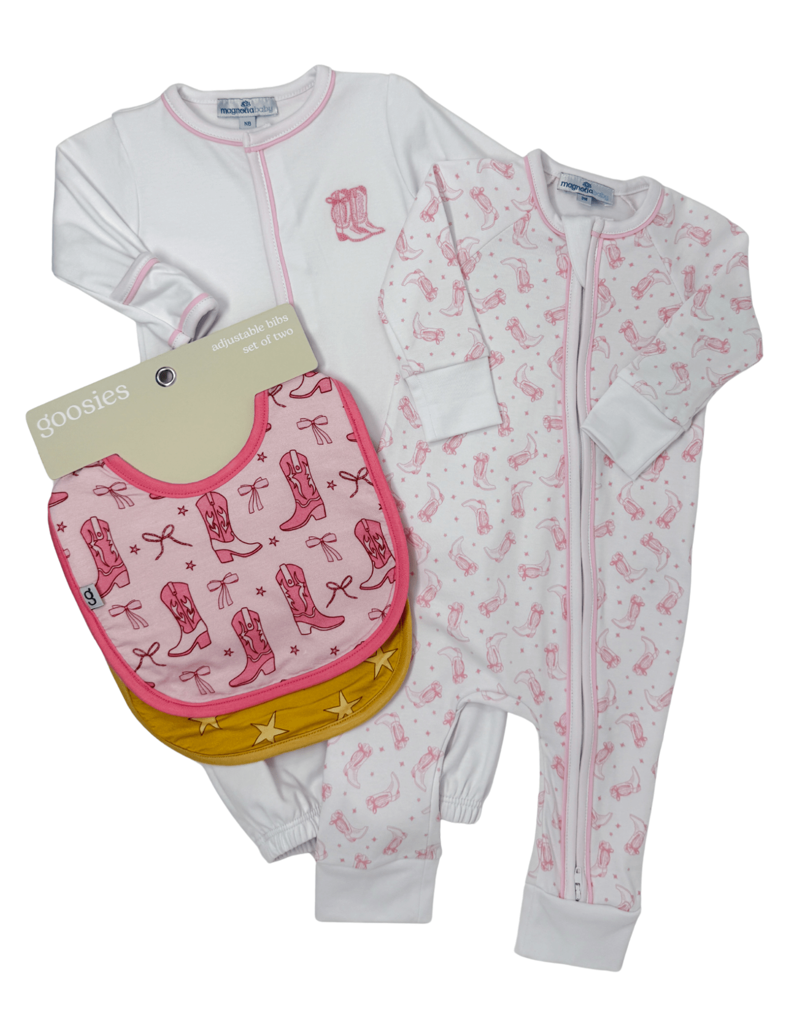Darling Cowboy Boots Print Playsuit - Pink - Sugar Babies Children's Boutique/Meg's Shoppe
