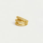 Dauphine Pave Stacking Ring - Gold/White Topaz - Small Rings Dean Davidson