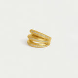 Dauphine Pave Stacking Ring - Gold/White Topaz - Small Rings Dean Davidson
