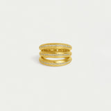 Dauphine Pave Stacking Ring - Gold/White Topaz - Small Rings Dean Davidson