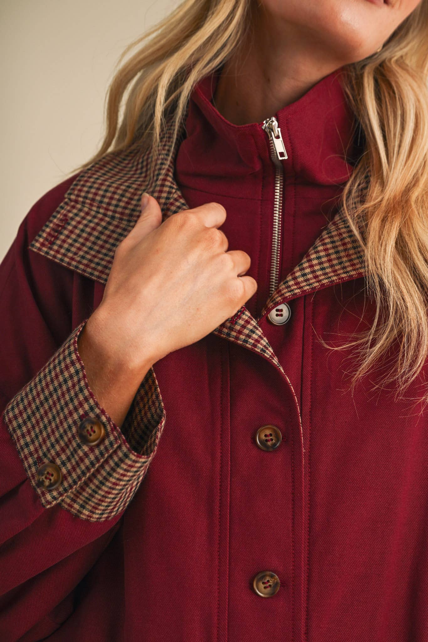 Redbrook Plaid Trim Jacket Outerwear &MERCI