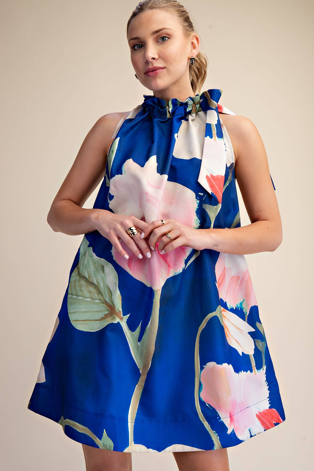 Bloom Bow Dress - Royal Short Dresses Glam