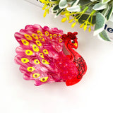 Peacock Acetate Hair Claw Clip - Blue Hair Accessories TheDivaSoap