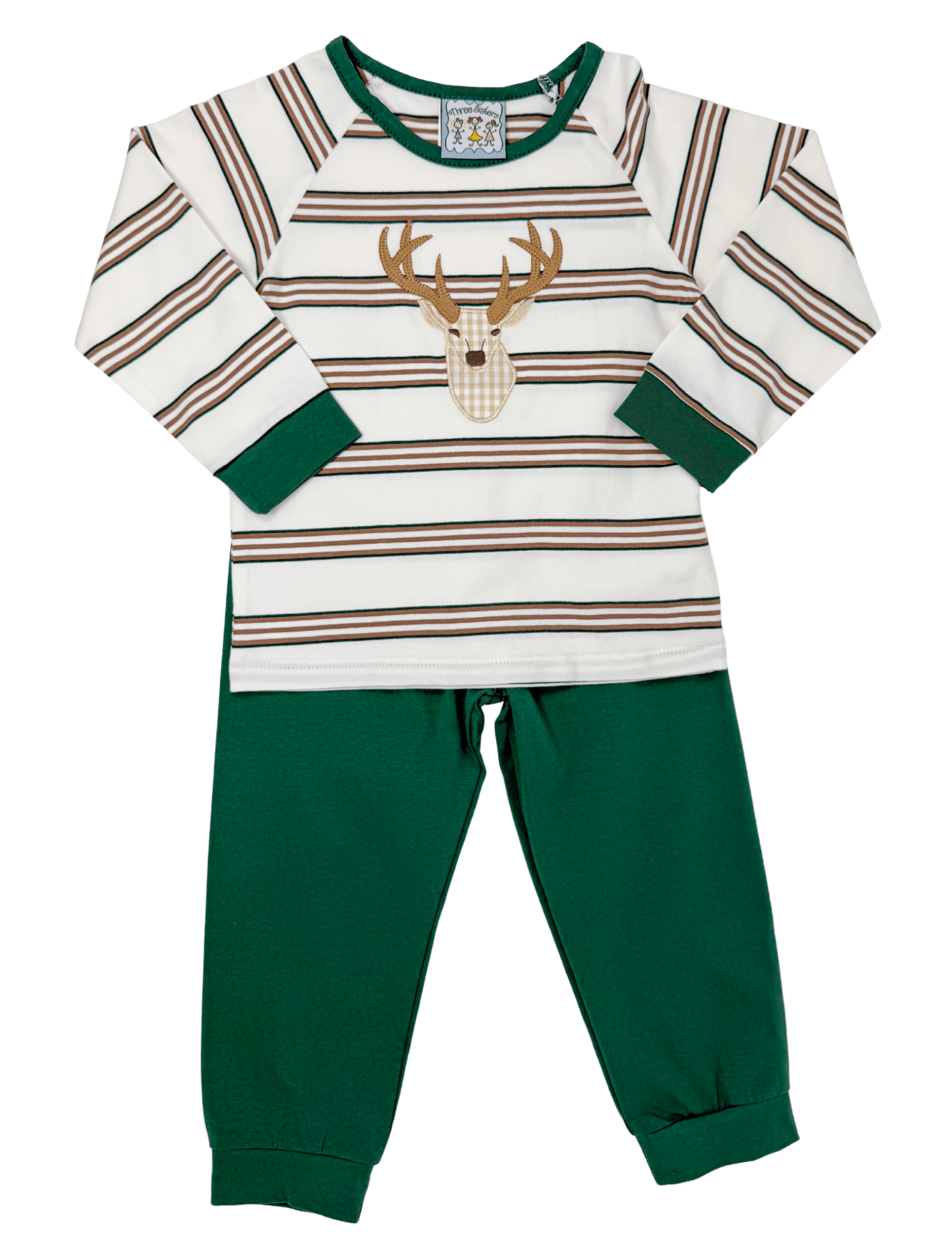 Deer Applique Jogger Set Boys Sets Three Sisters