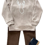 Deer Embroidery Sweater Boys Sweaters + Sweatshirts Emma Jean
