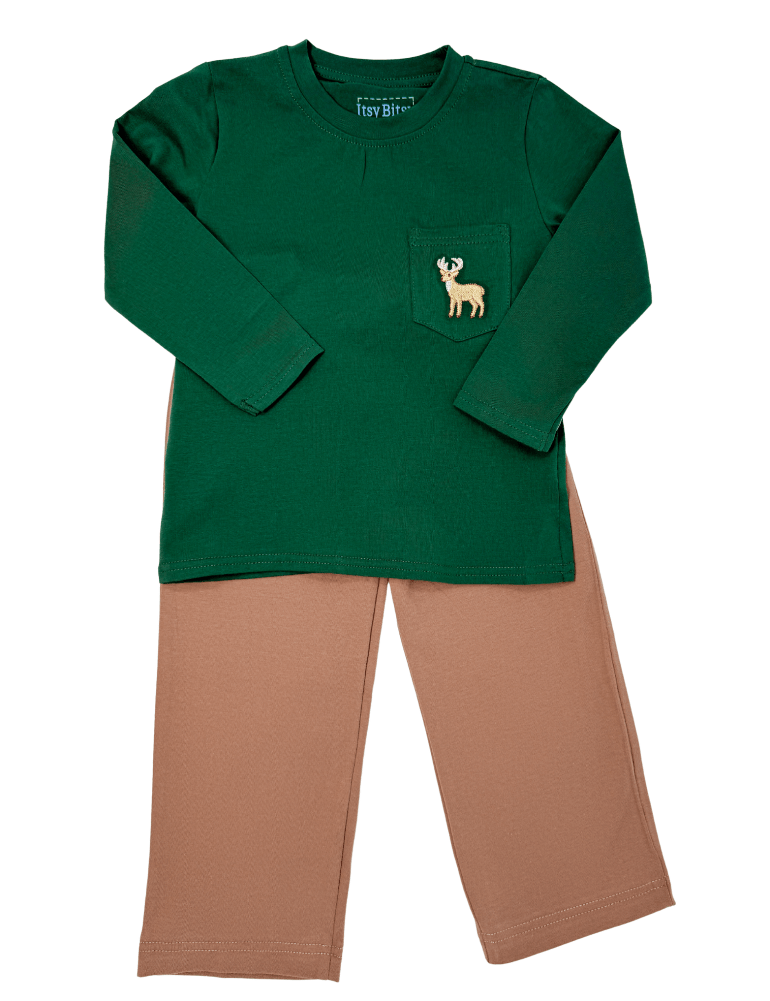 Deer L/S Pocket Tee Boys Tees Itsy Bitsy
