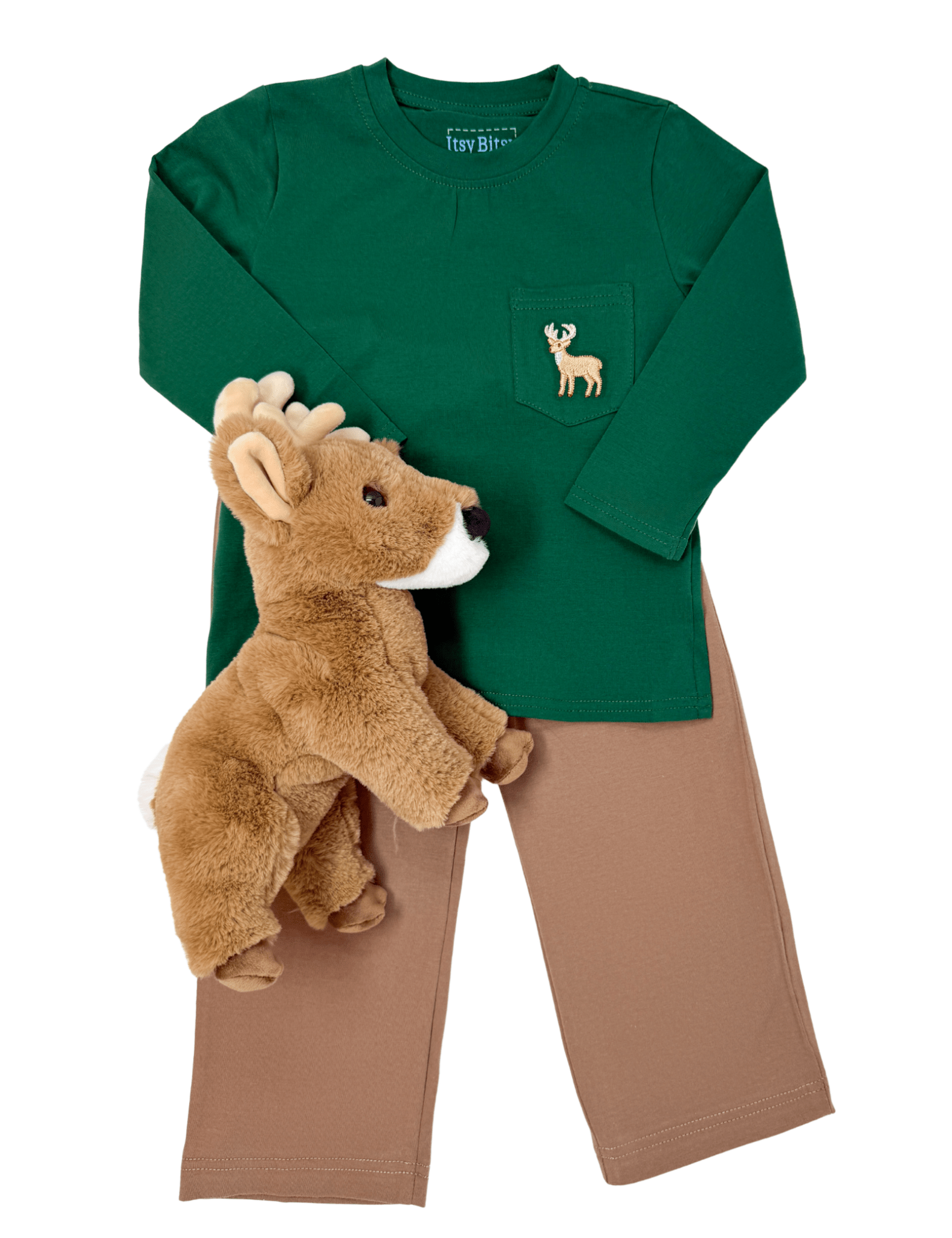 Deer L/S Pocket Tee Boys Tees Itsy Bitsy