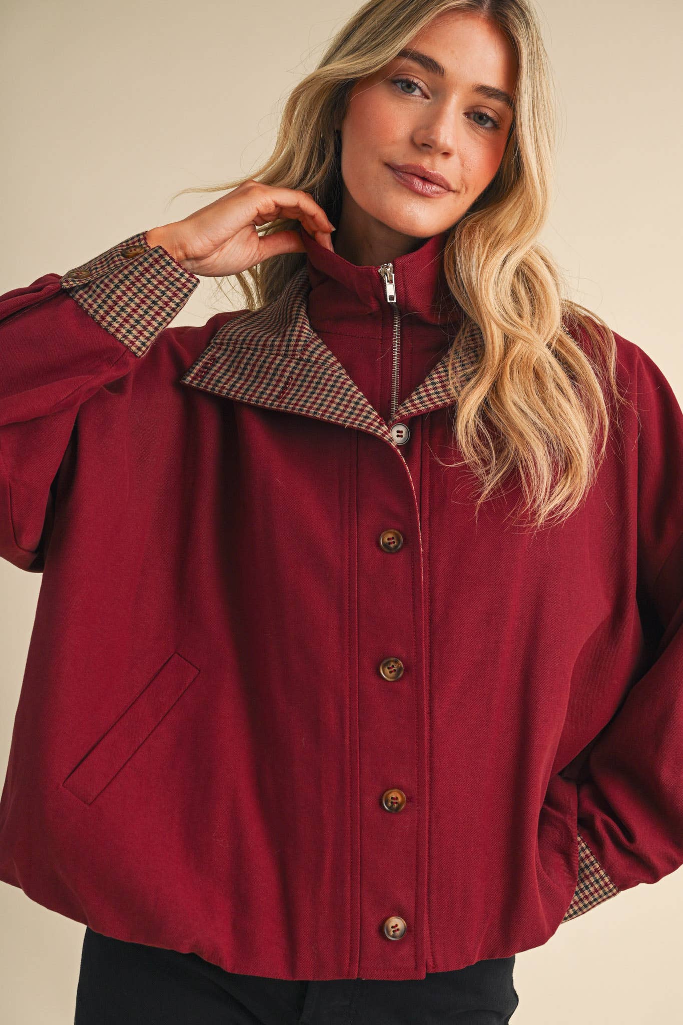 Redbrook Plaid Trim Jacket Outerwear &MERCI