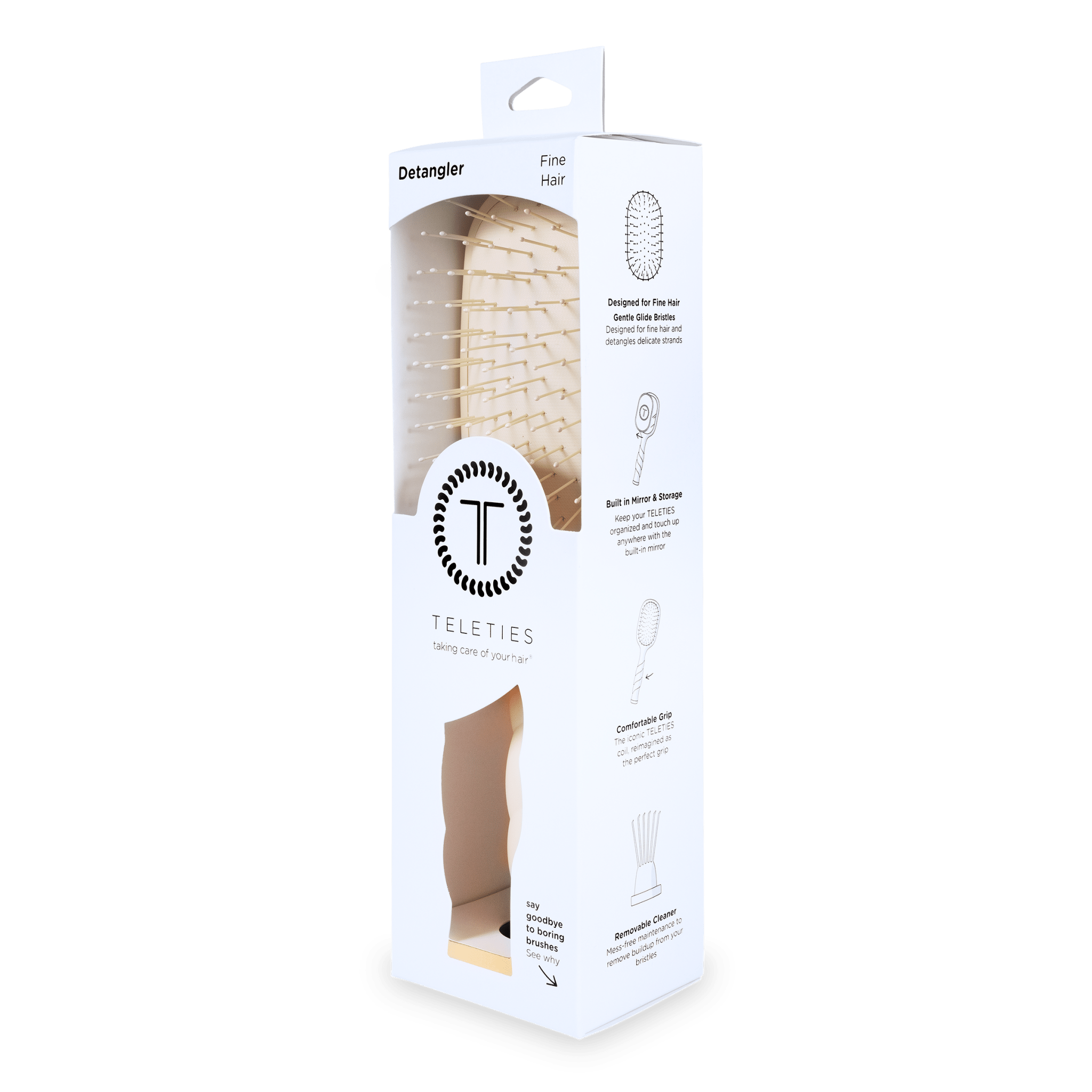 Detangler Hair Brush for Fine Hair - Tan Self-Care TELETIES