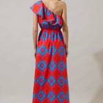 Devany Mix Media One Shoulder Midi Dress Long Dresses Sugarlips