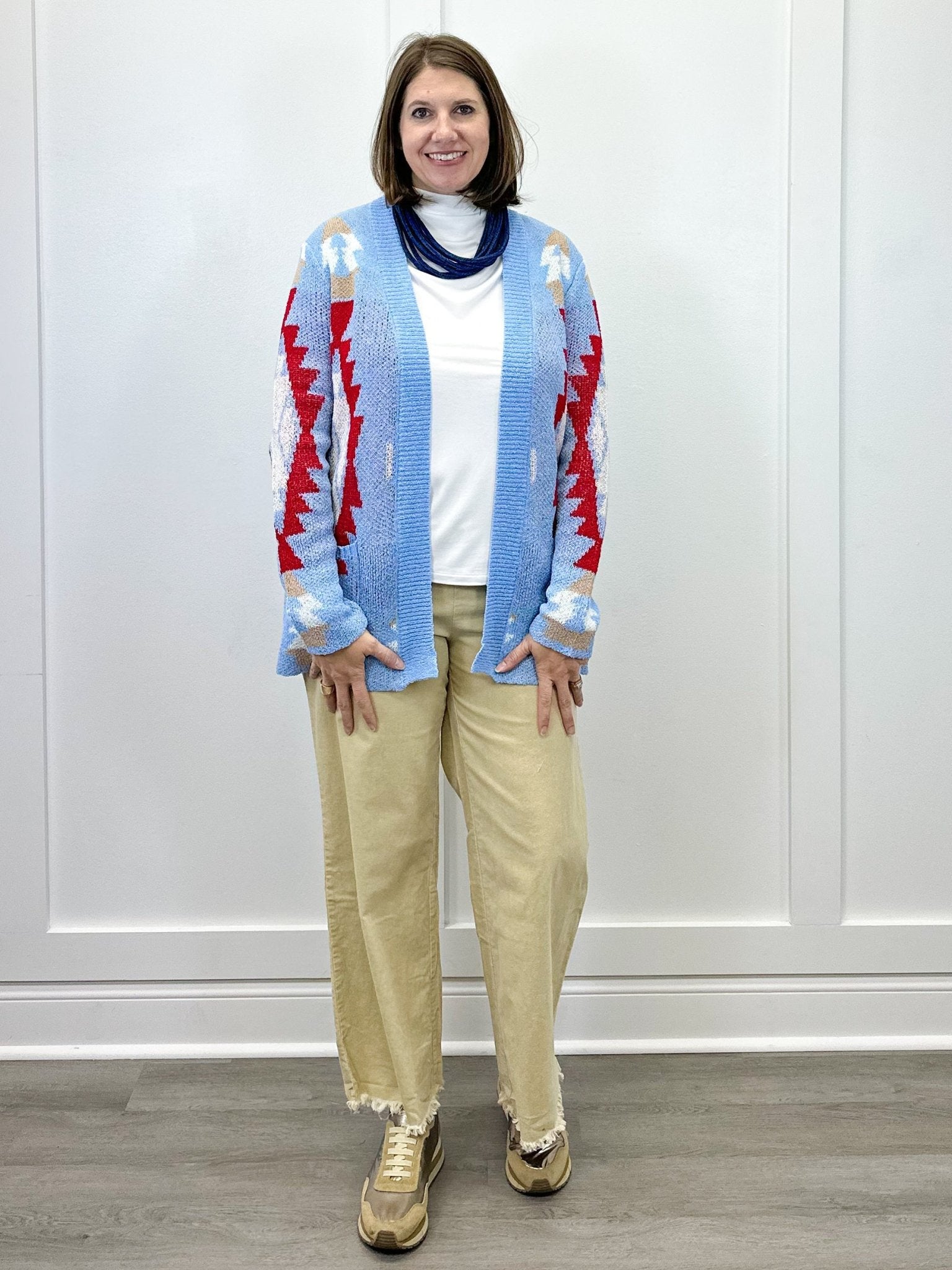 Diamond Skies Cardigan - Sky Blue Sweaters Umgee