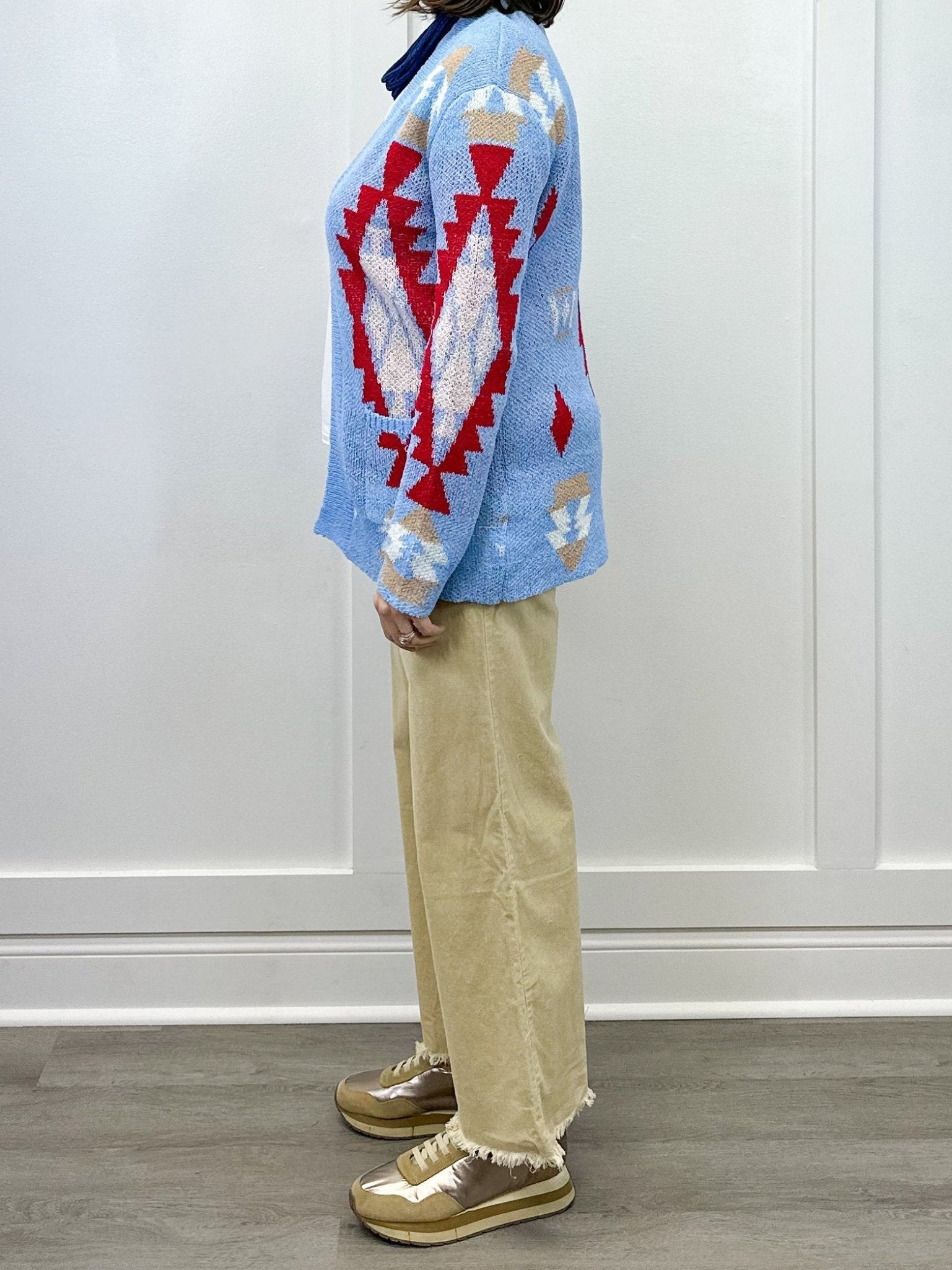 Diamond Skies Cardigan - Sky Blue Sweaters Umgee