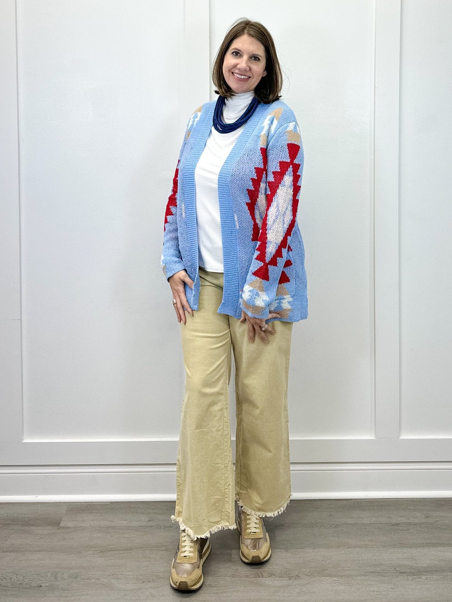 Diamond Skies Cardigan - Sky Blue Sweaters Umgee